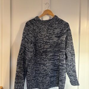 Mr Porter Oversized Navy and Gray Crewneck Sweater
